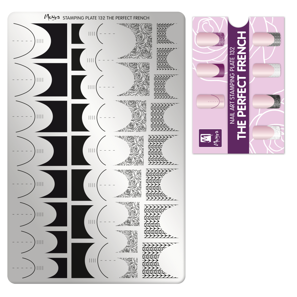 **Stamping Plate 132 The Perfect French & Optional try on plate sheet