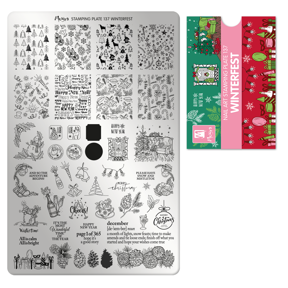 **Stamping Plate 137 Winterfest & Optional try on plate sheet