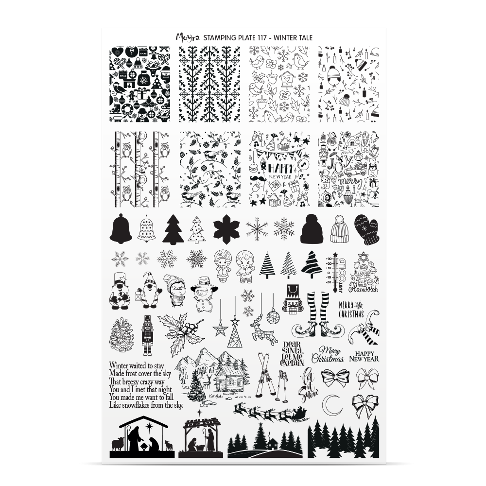 **Stamping Plate 117 Winter Tale & Optional try on plate sheet