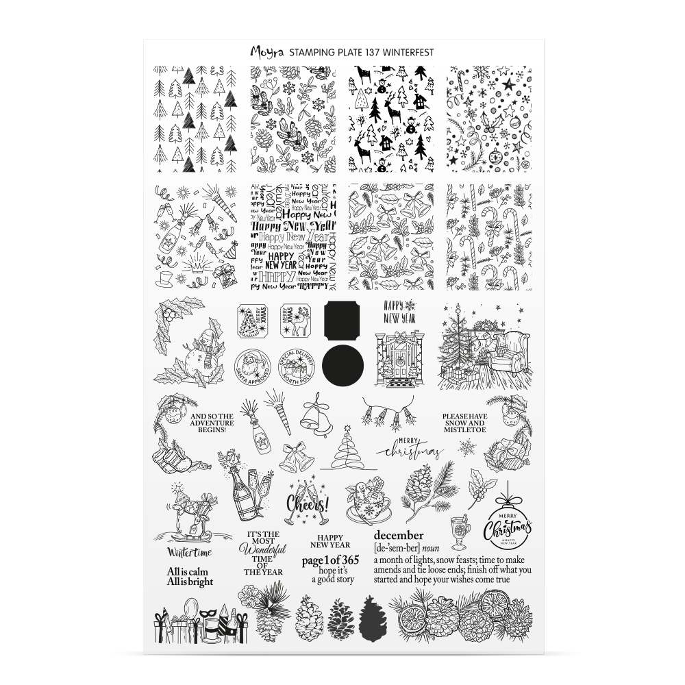 **Stamping Plate 137 Winterfest & Optional try on plate sheet