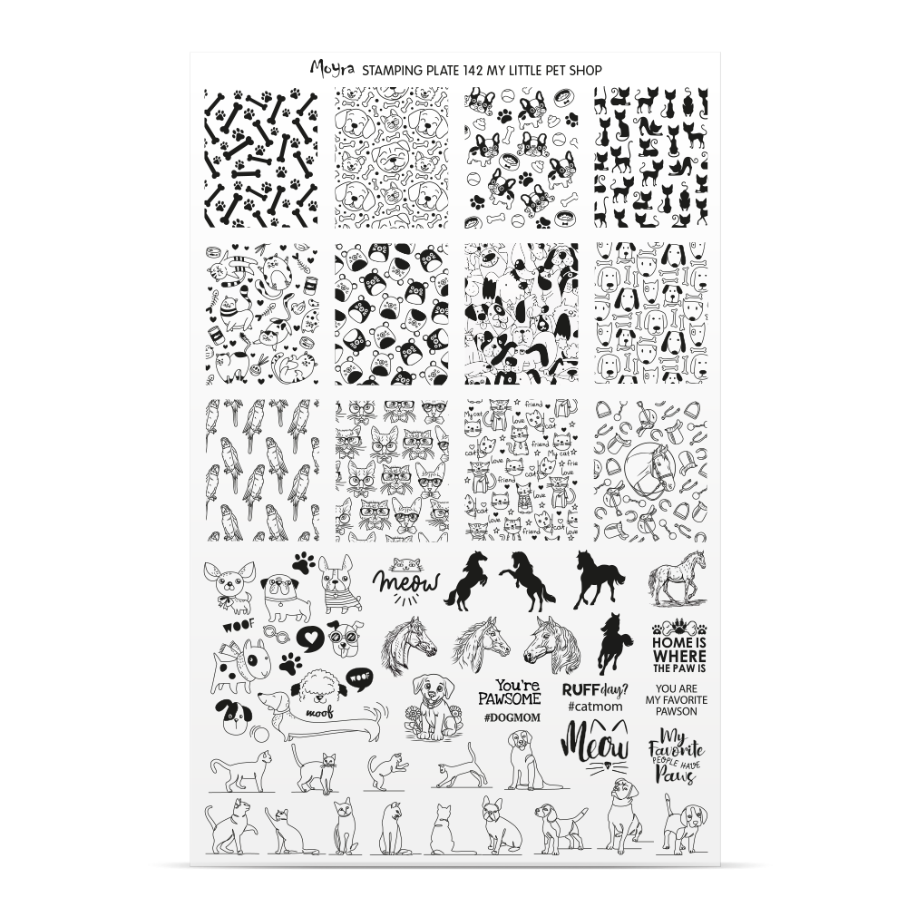 **Stamping Plate 142 My Little Pet Shop & Optional try on plate sheet