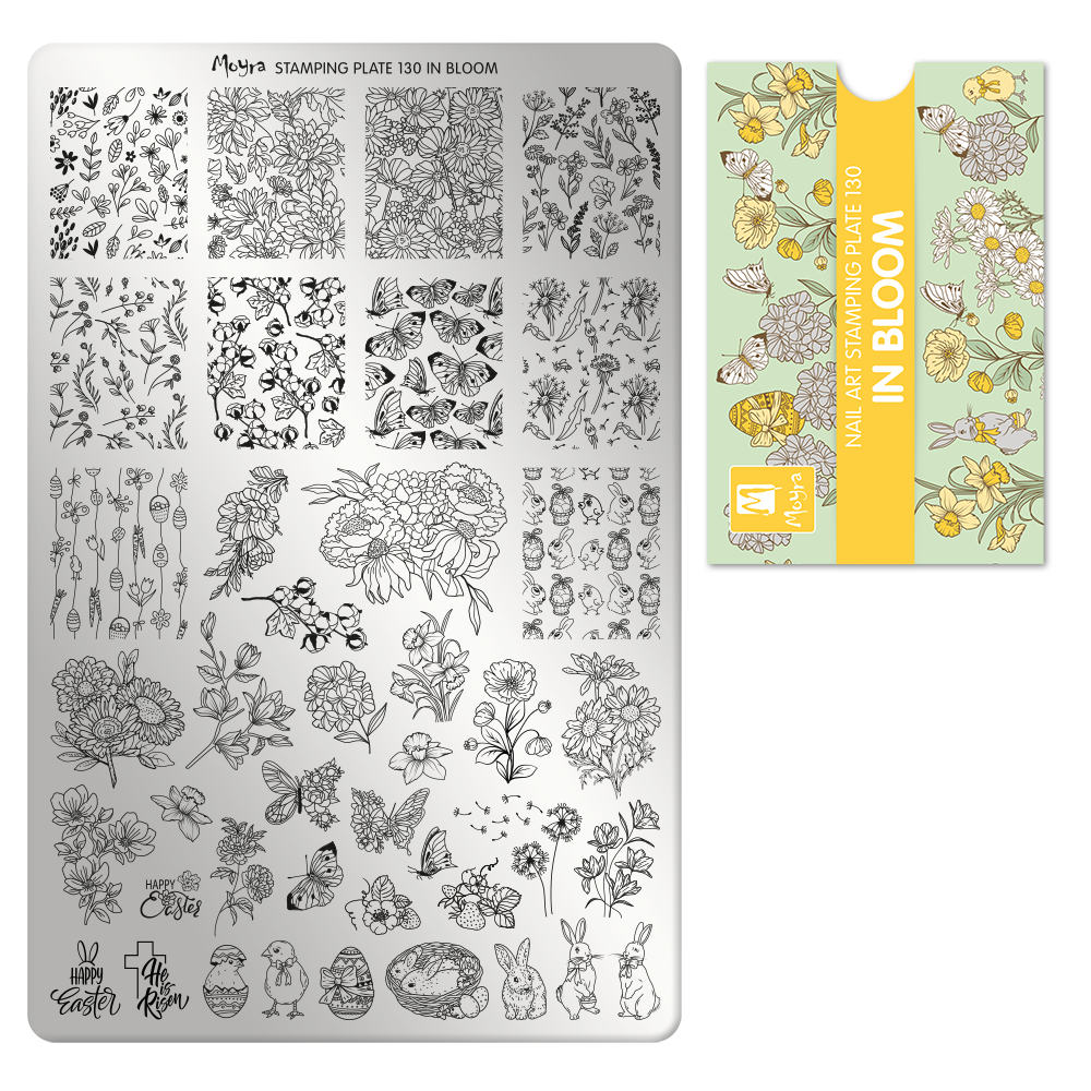 **Stamping Plate 130 In Bloom & Optional try on plate sheet