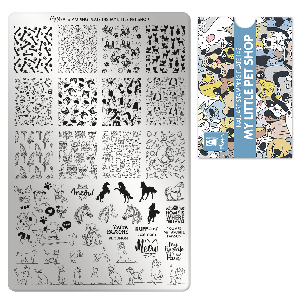**Stamping Plate 142 My Little Pet Shop & Optional try on plate sheet