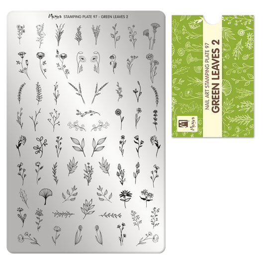 Stamping Plate 97 Green Leaves 2