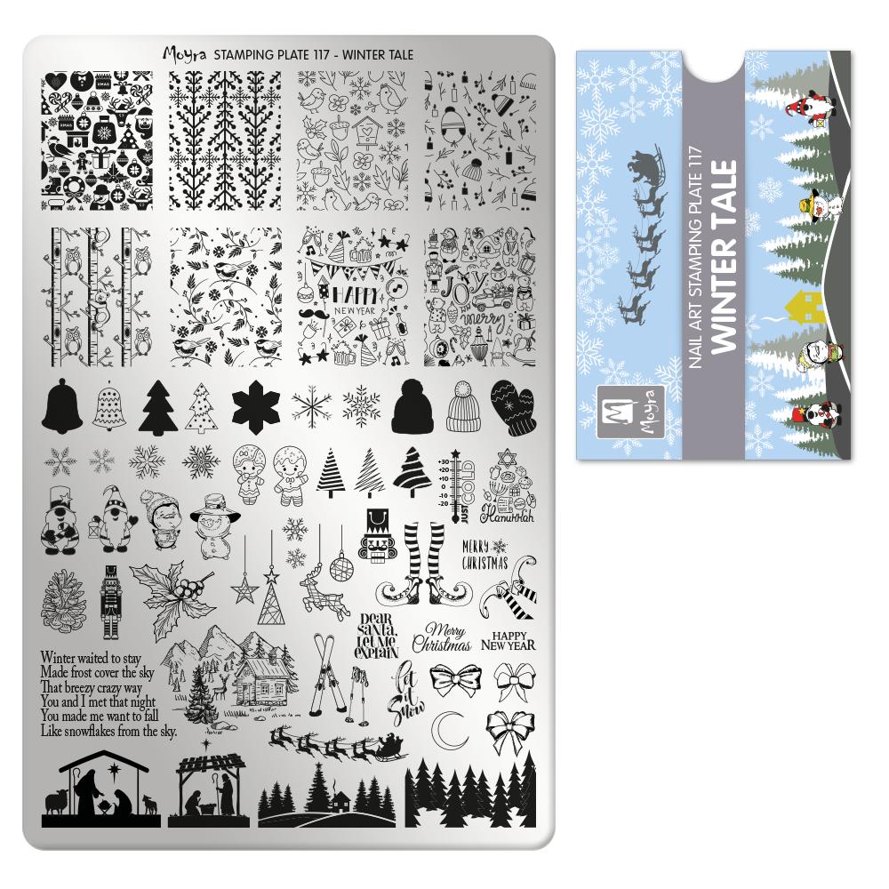 **Stamping Plate 117 Winter Tale & Optional try on plate sheet