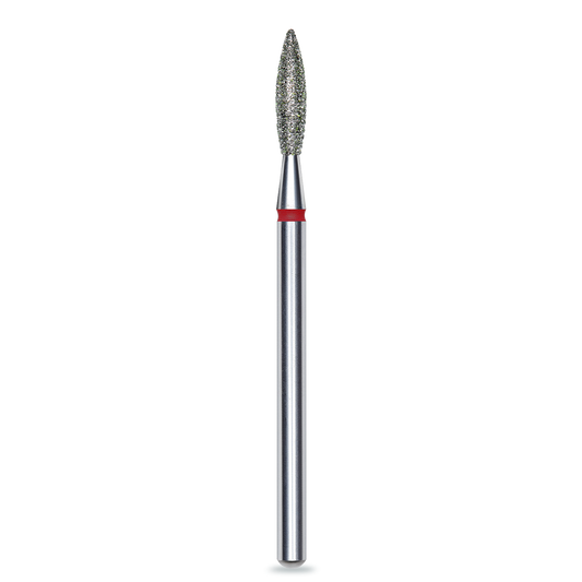 Moyra staleks diamond flame drill bit, red, 2.3mm/10mm